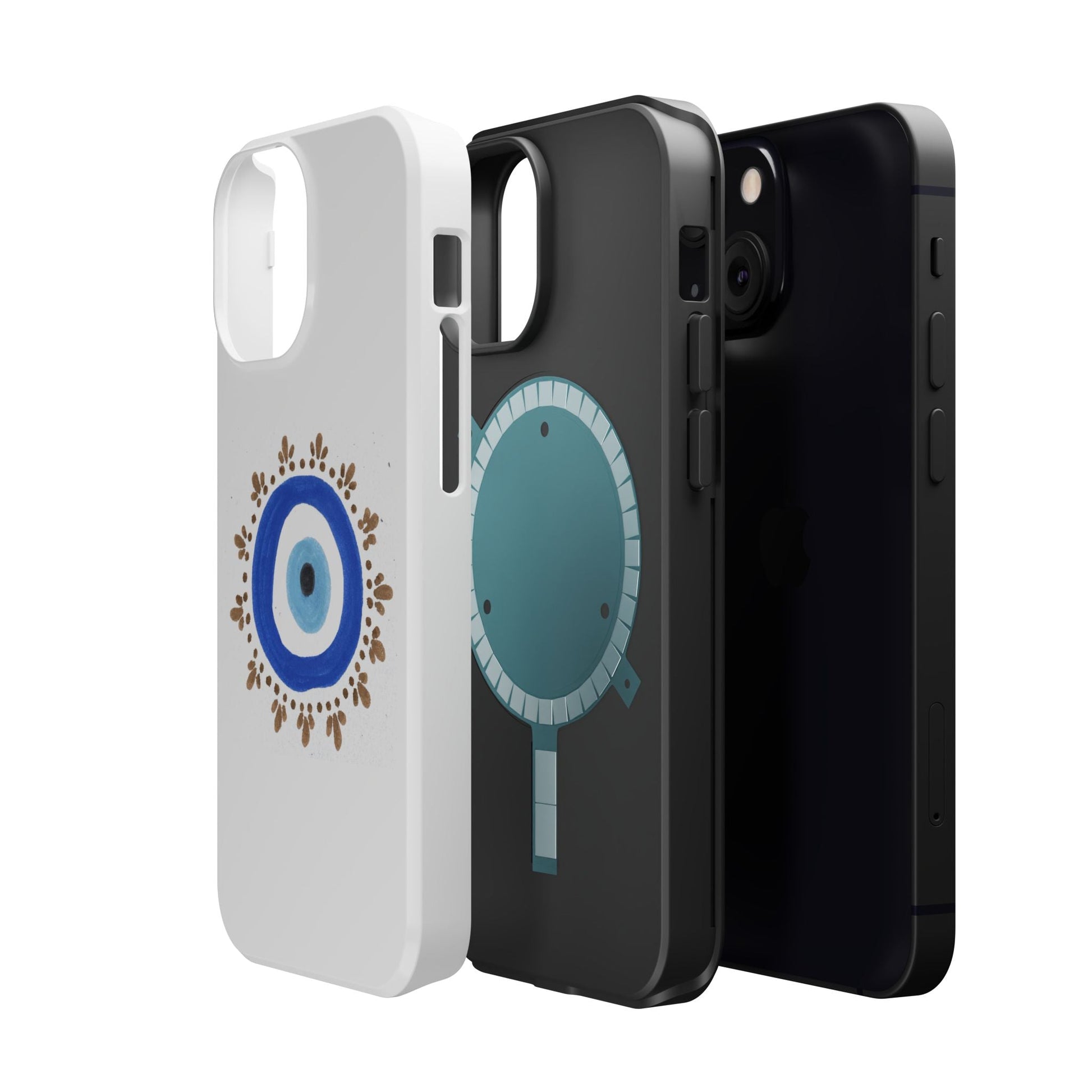 Three-layered By Yas Evil Eye phone case with outer white shell design