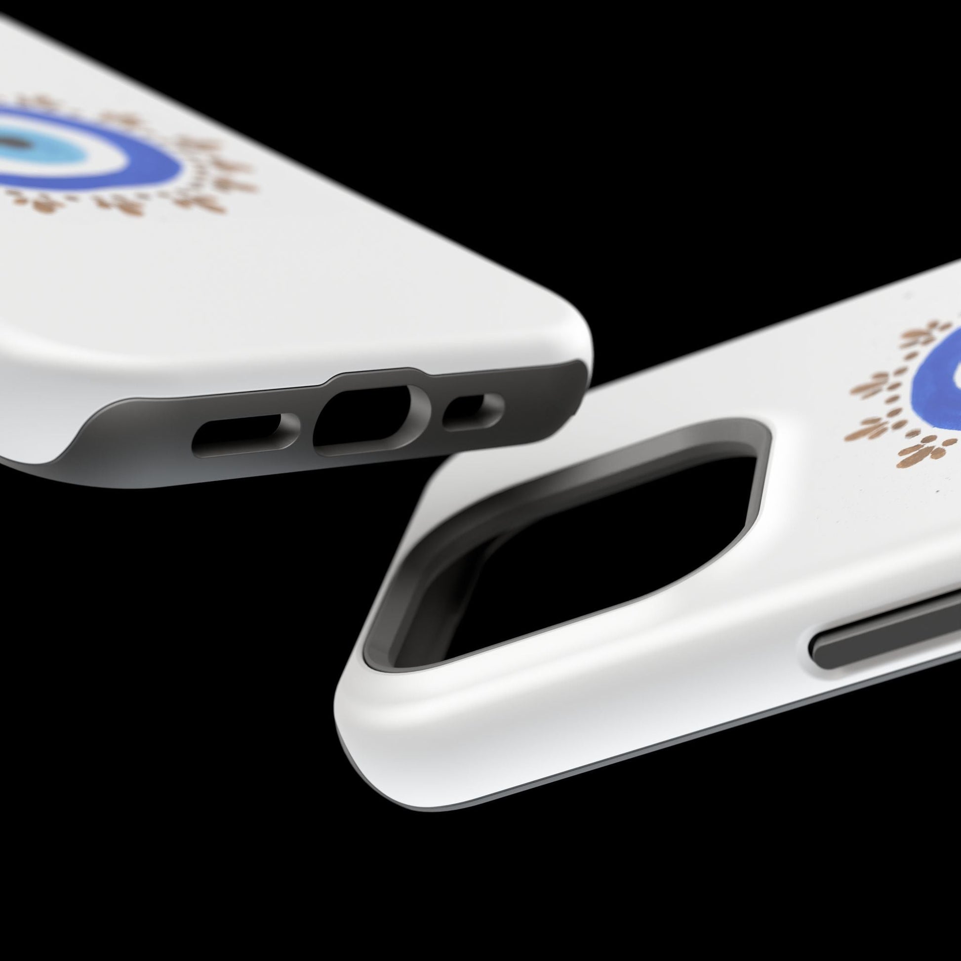 White phone case with cutouts for ports and buttons by Yas™️Evil Eye