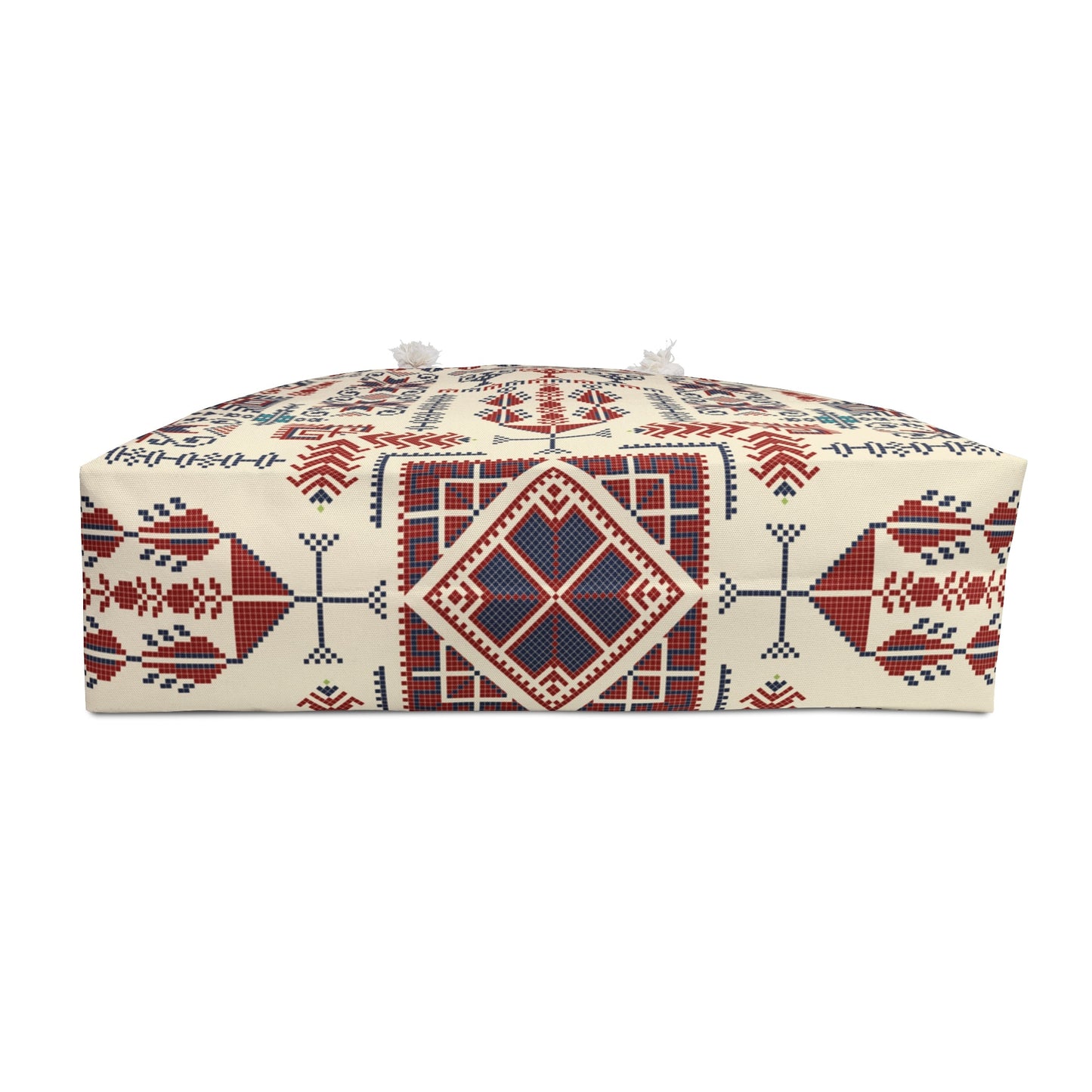 Cream Tatreez - 24’’ × 13’’ - Beach Bag