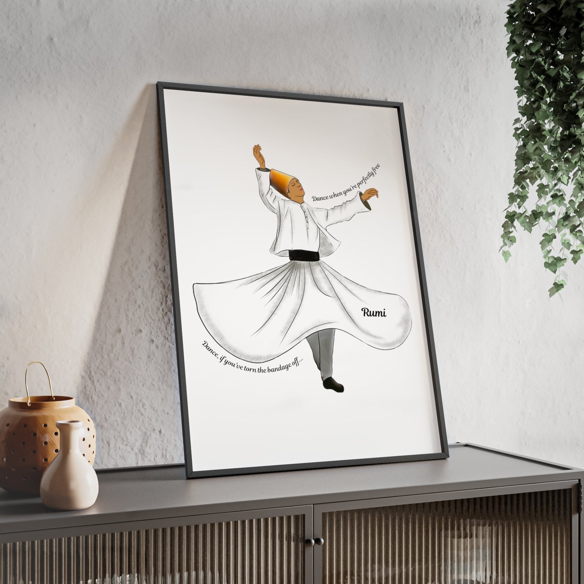 Dancing Dervish Poster with Wooden Frame - Poster
