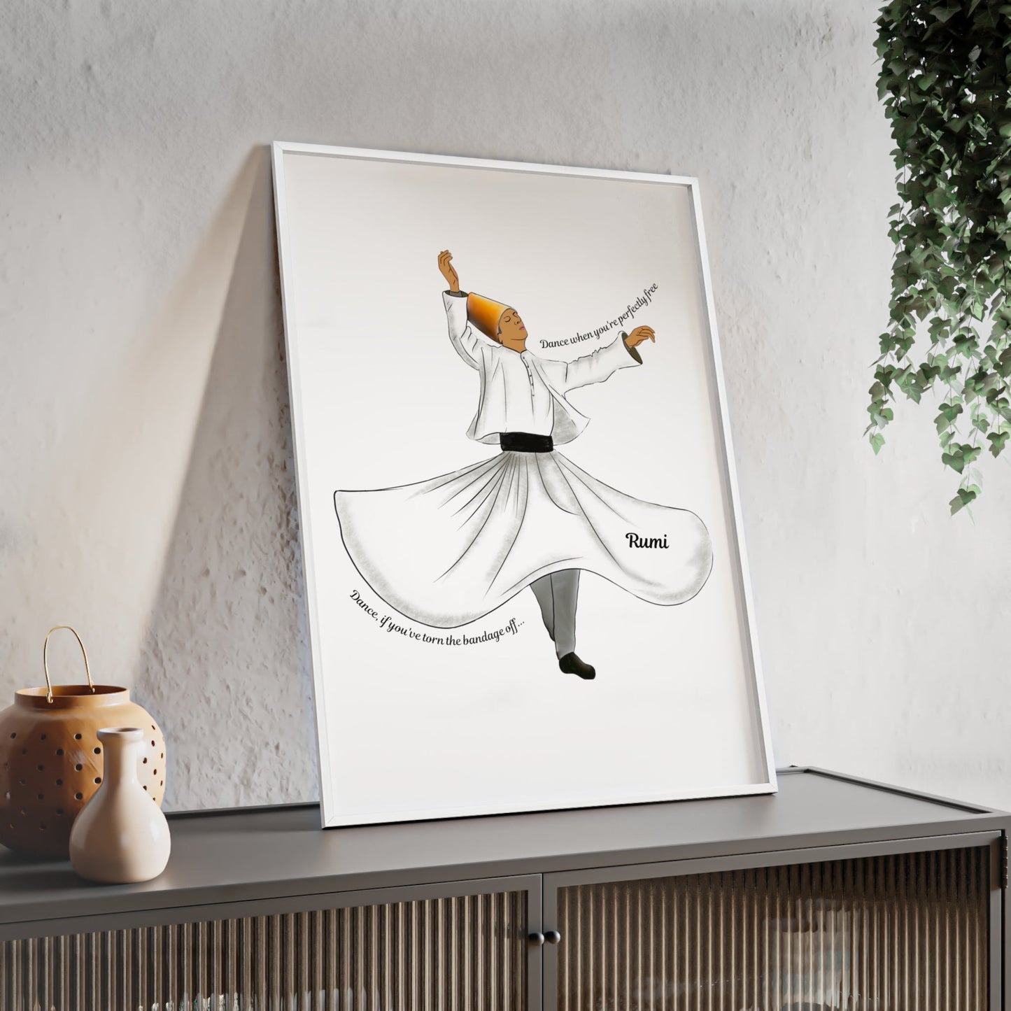 Dancing Dervish Poster with Wooden Frame - Poster