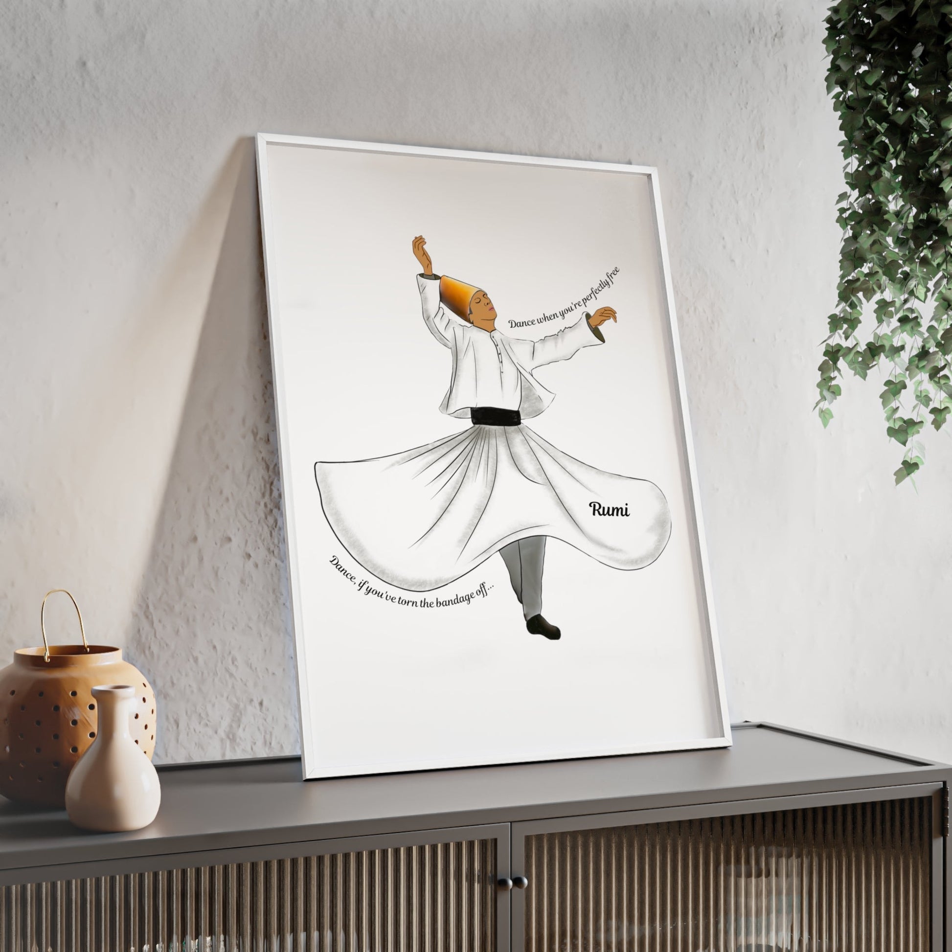 Dancing Dervish Poster with Wooden Frame - Poster