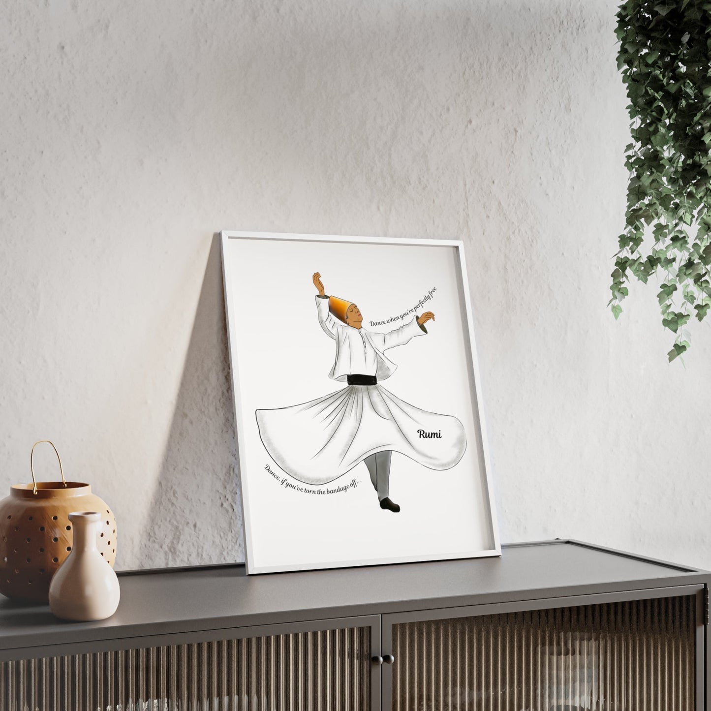 Dancing Dervish Poster with Wooden Frame - Poster