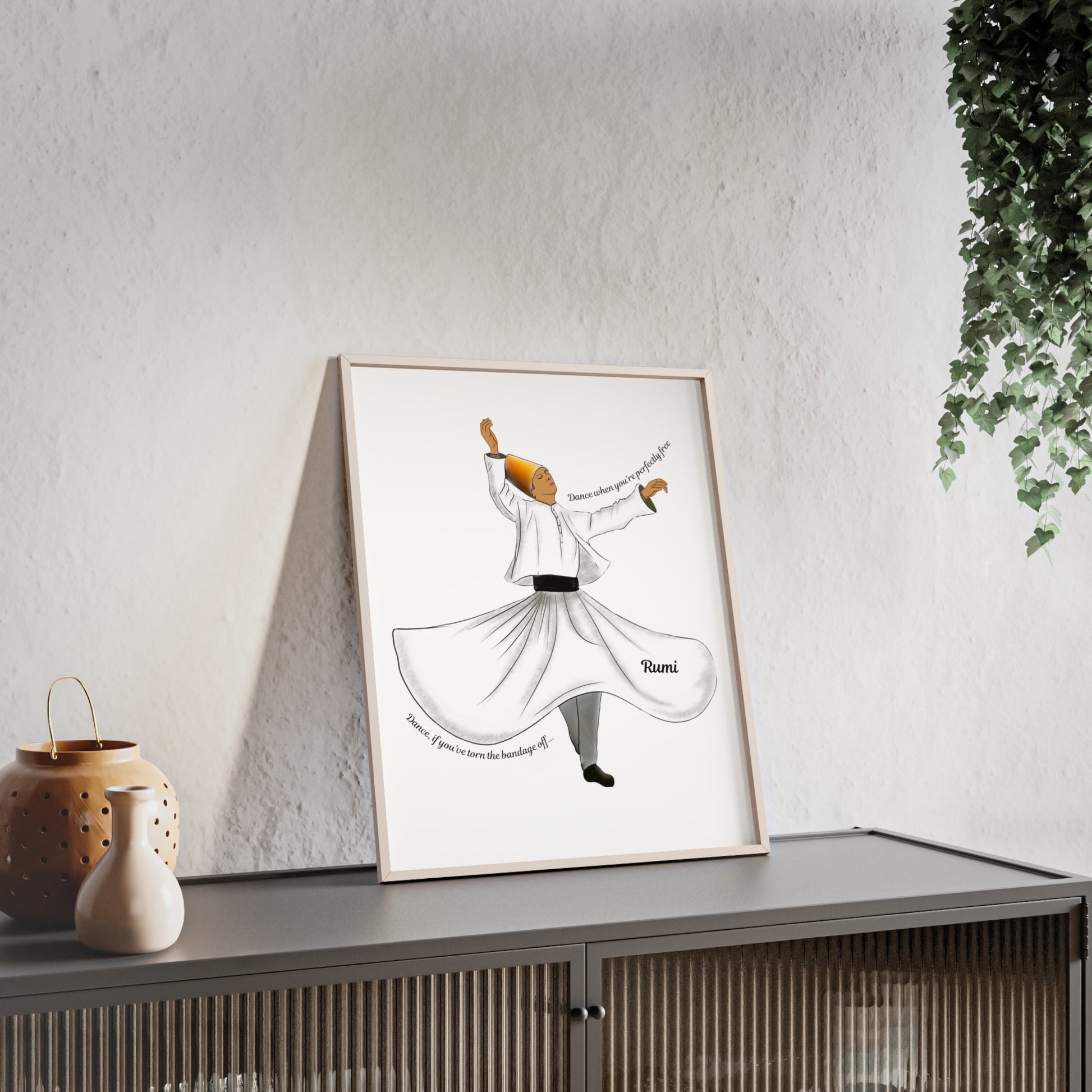 Dancing Dervish Poster with Wooden Frame - Poster