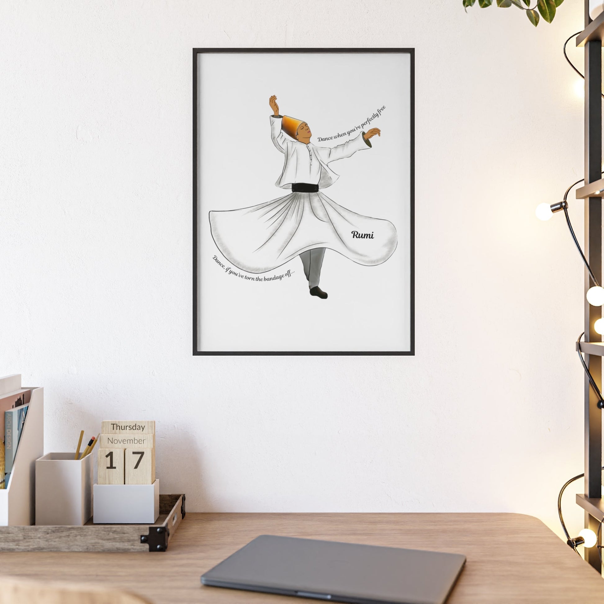 Dancing Dervish Poster with Wooden Frame - Poster