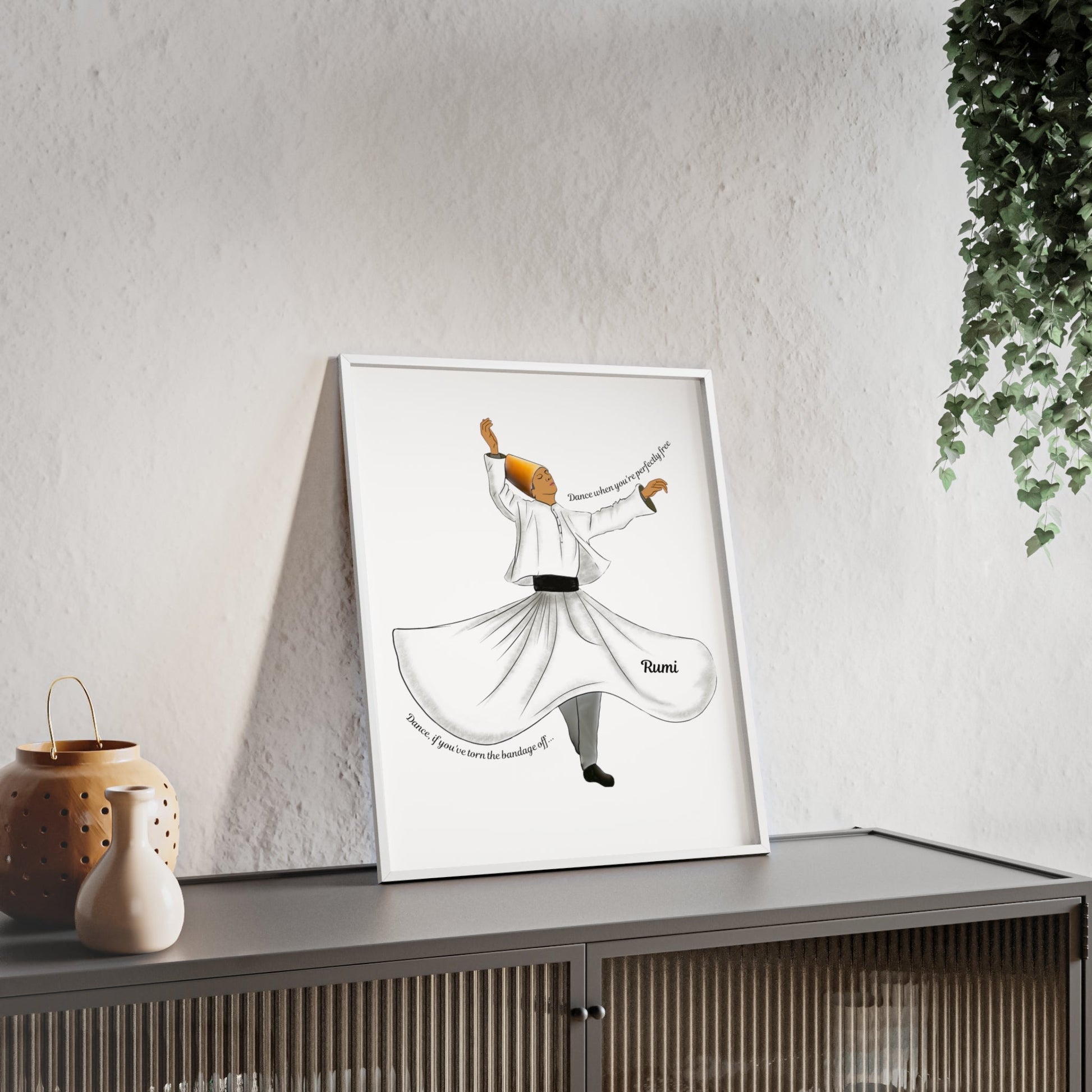 Dancing Dervish Poster with Wooden Frame - Poster