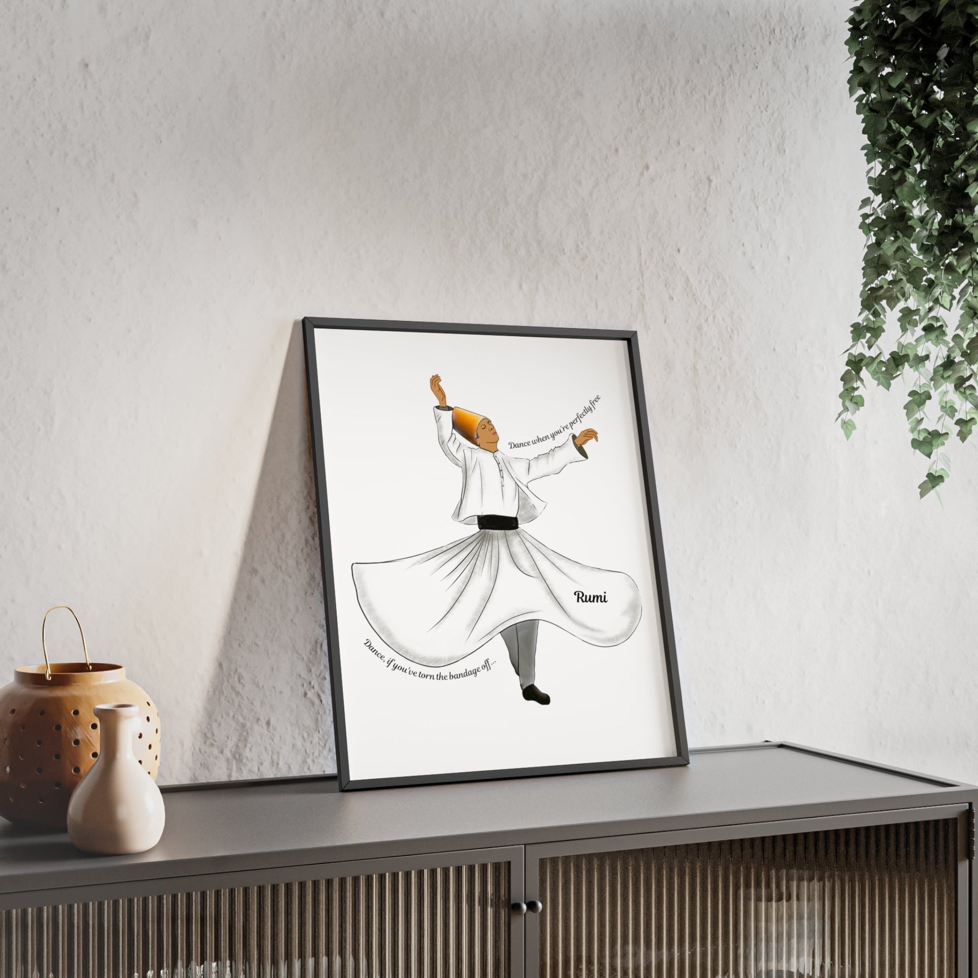 Dancing Dervish Poster with Wooden Frame - Poster