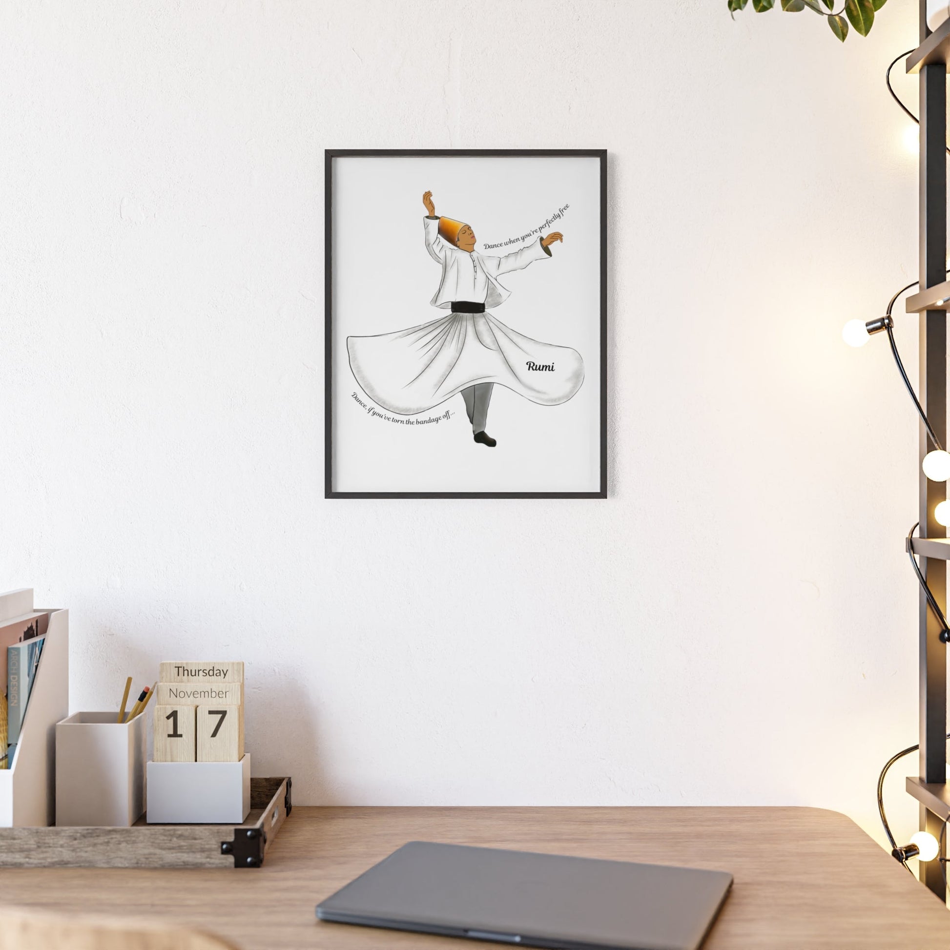 Dancing Dervish Poster with Wooden Frame - Poster