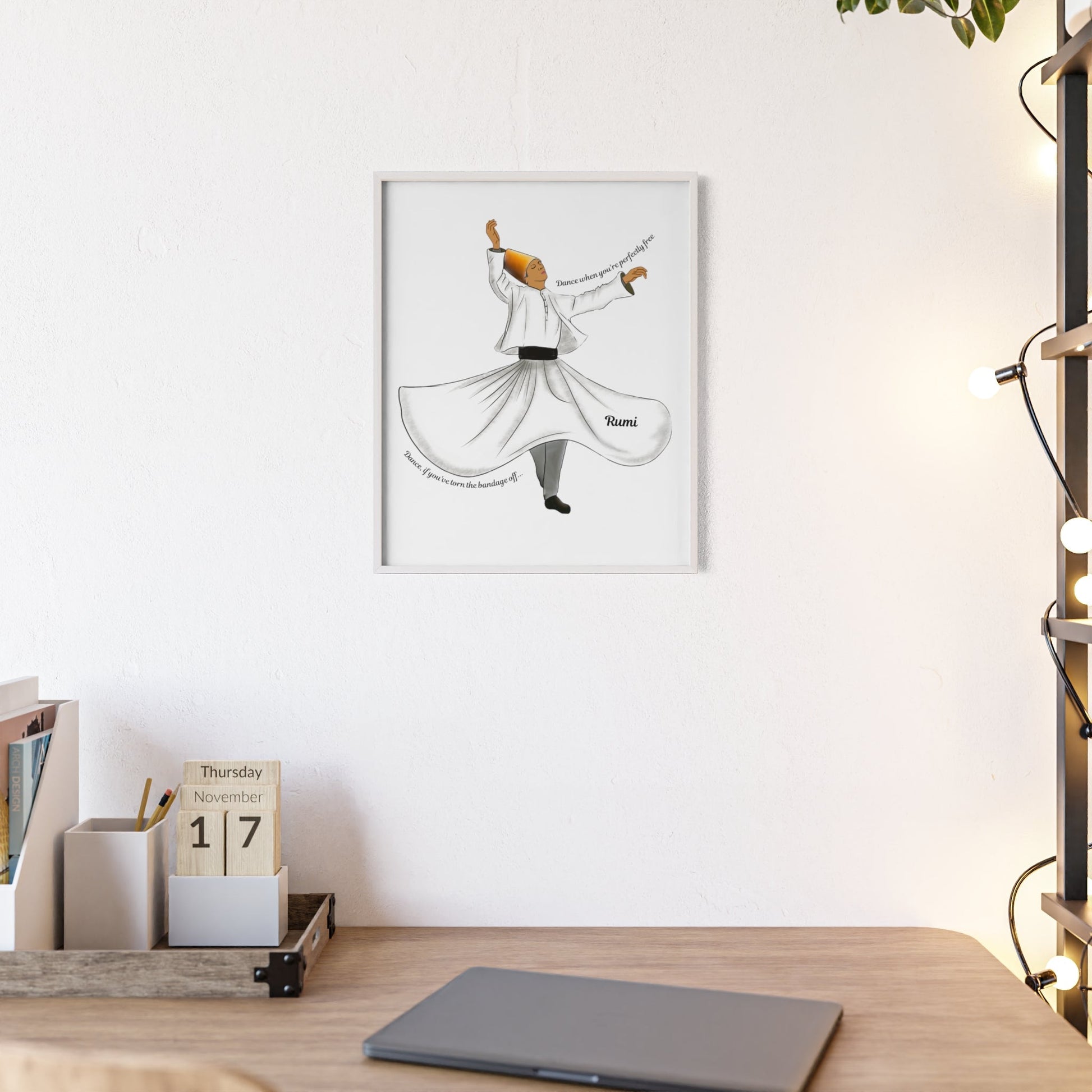 Dancing Dervish Poster with Wooden Frame - Poster