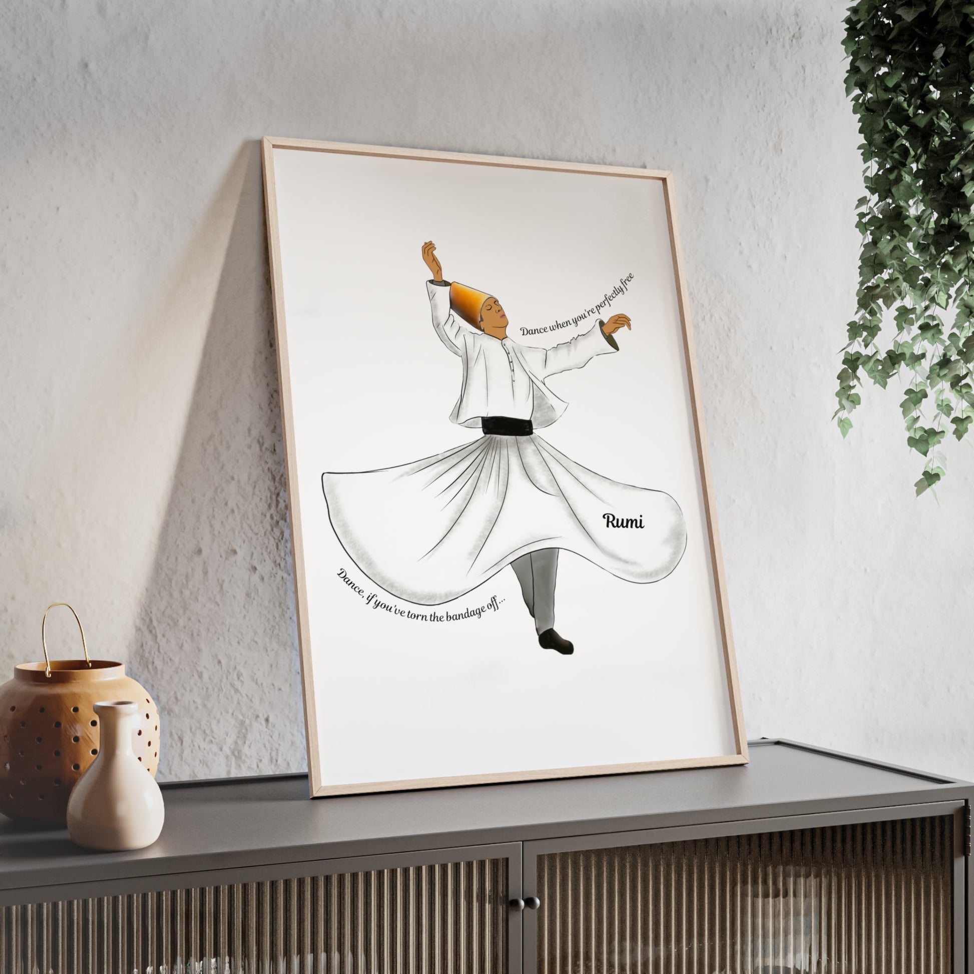 Dancing Dervish Poster with Wooden Frame - Poster