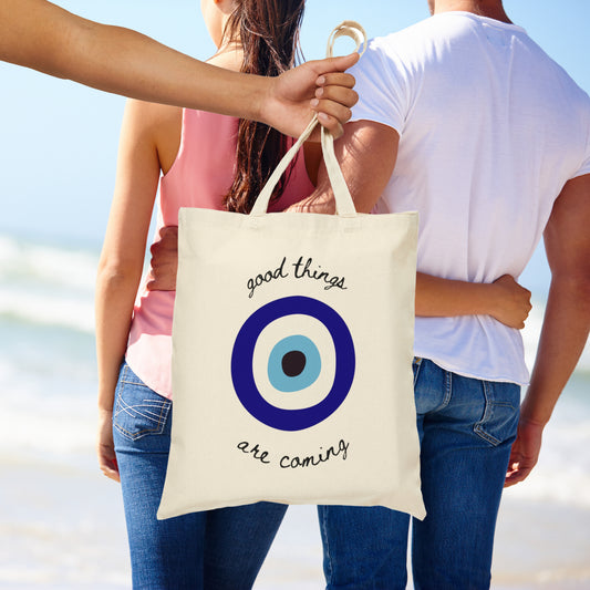 Good Things R Coming - Natural / 15’’ x 16’’ - Tote Bag