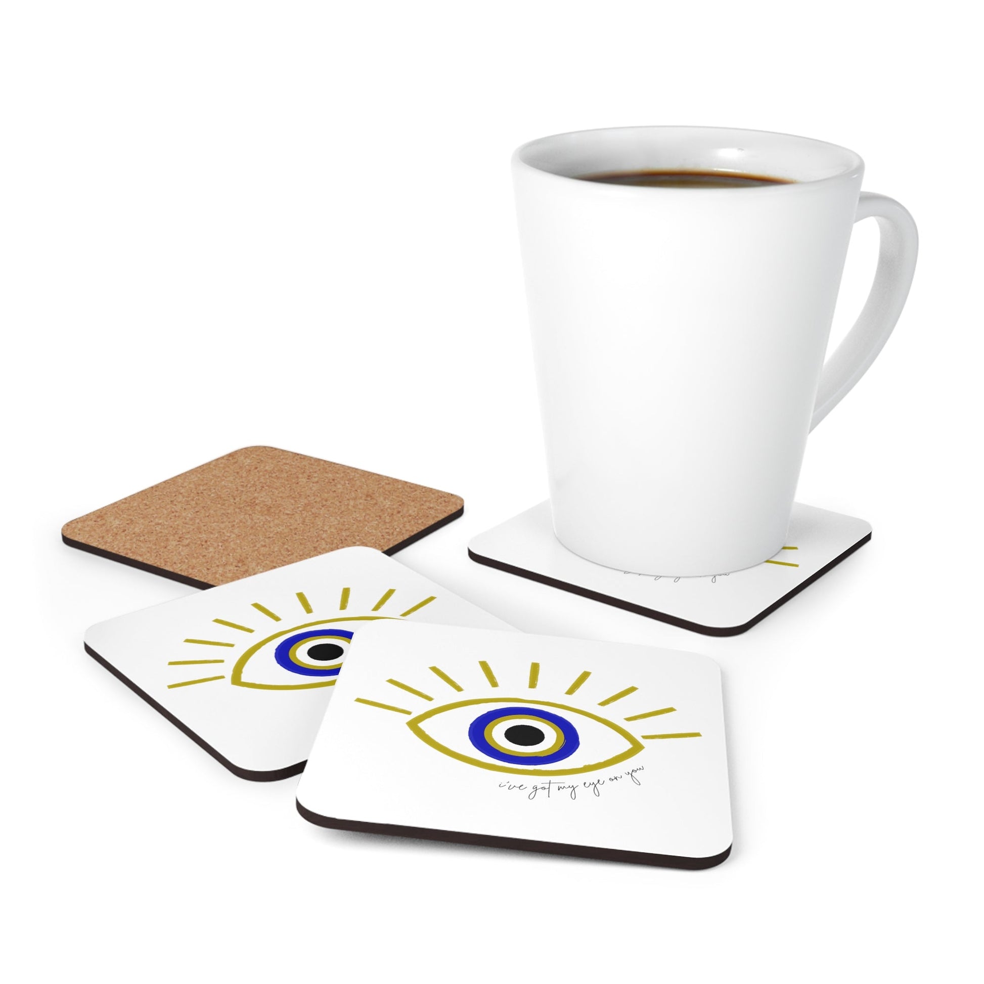 Got My Eye On U 2 - Cork / 3.75’’ × 3.75’’ / Square - Coaster Set
