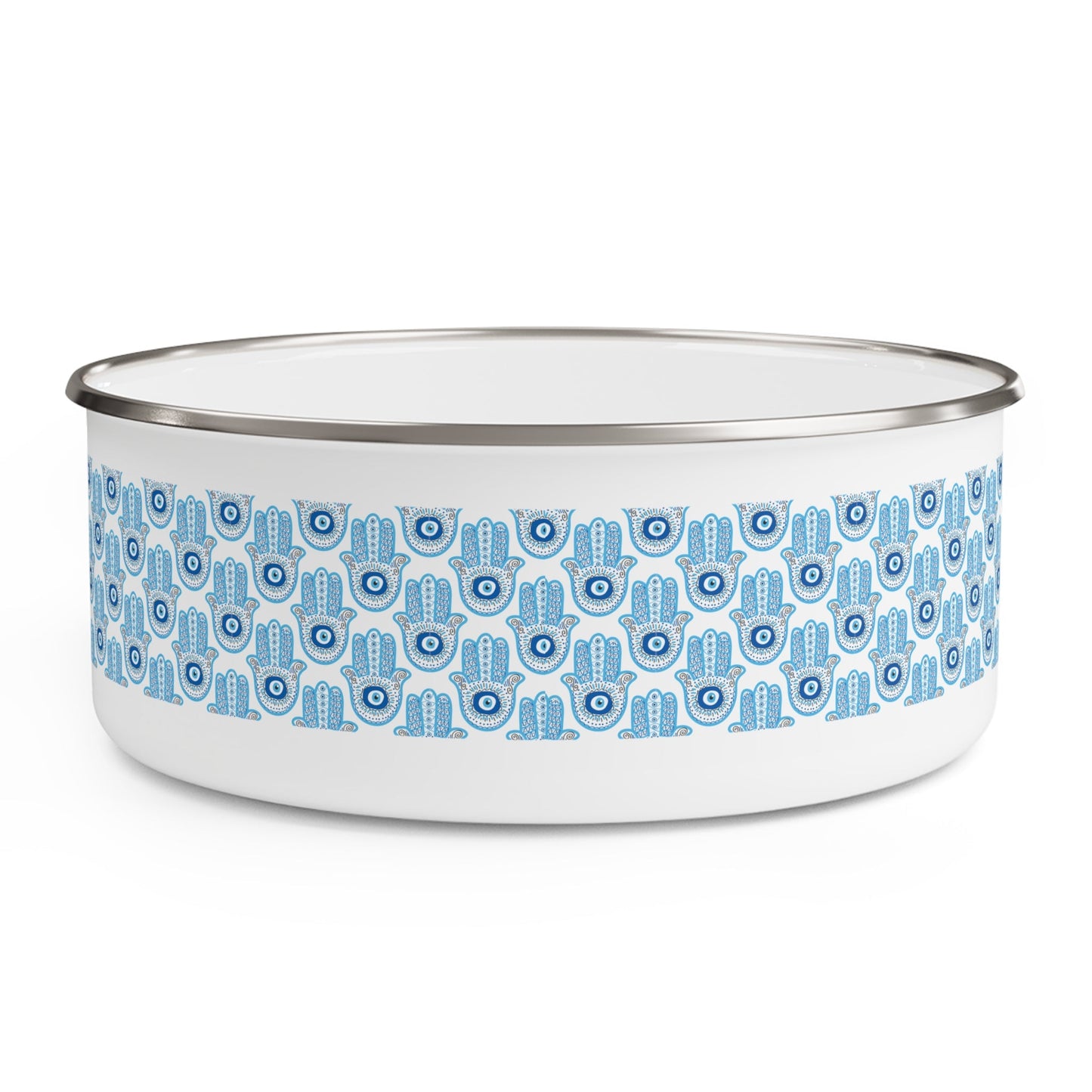 Hamsa - Enamel Bowl w/ Lid