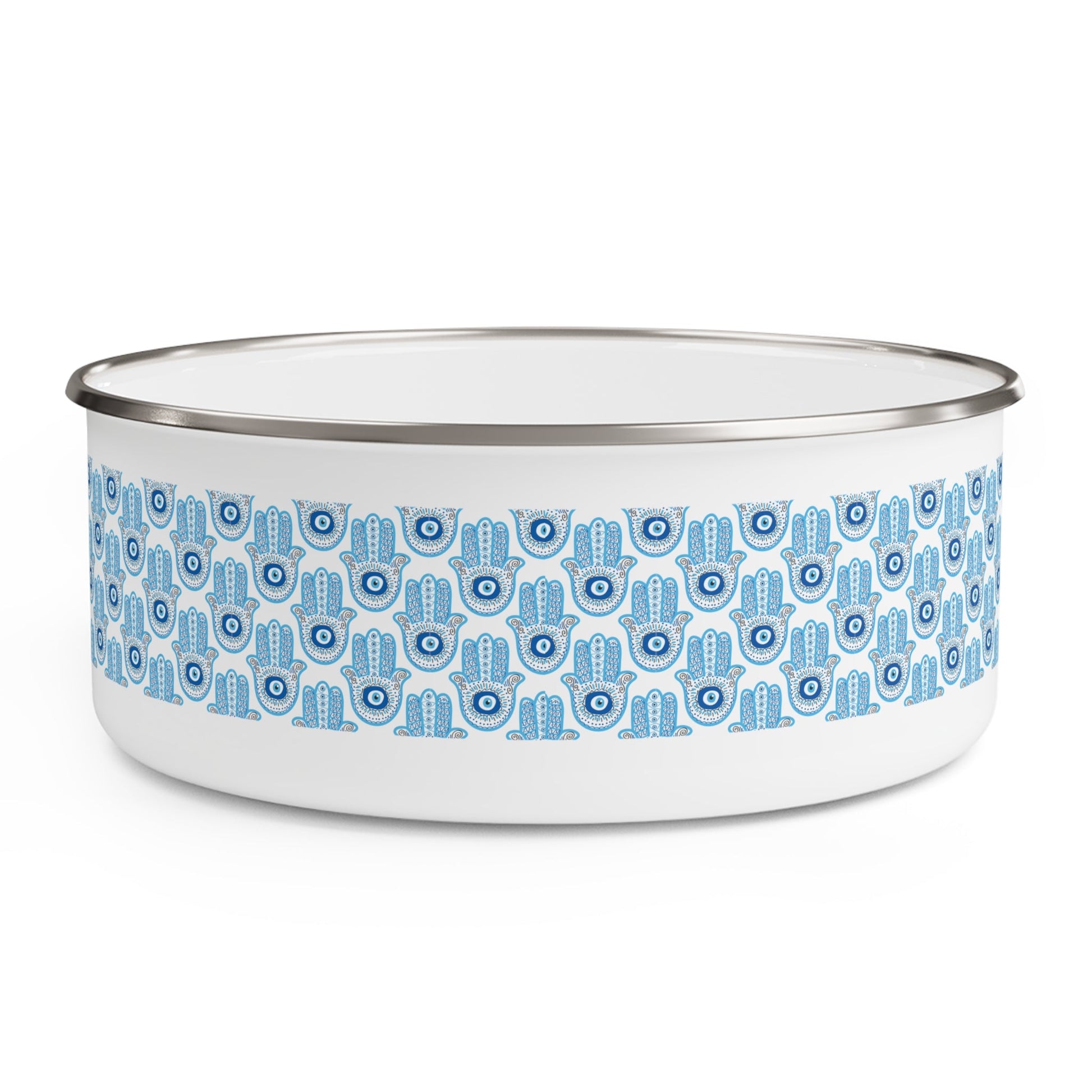 Hamsa - Enamel Bowl w/ Lid