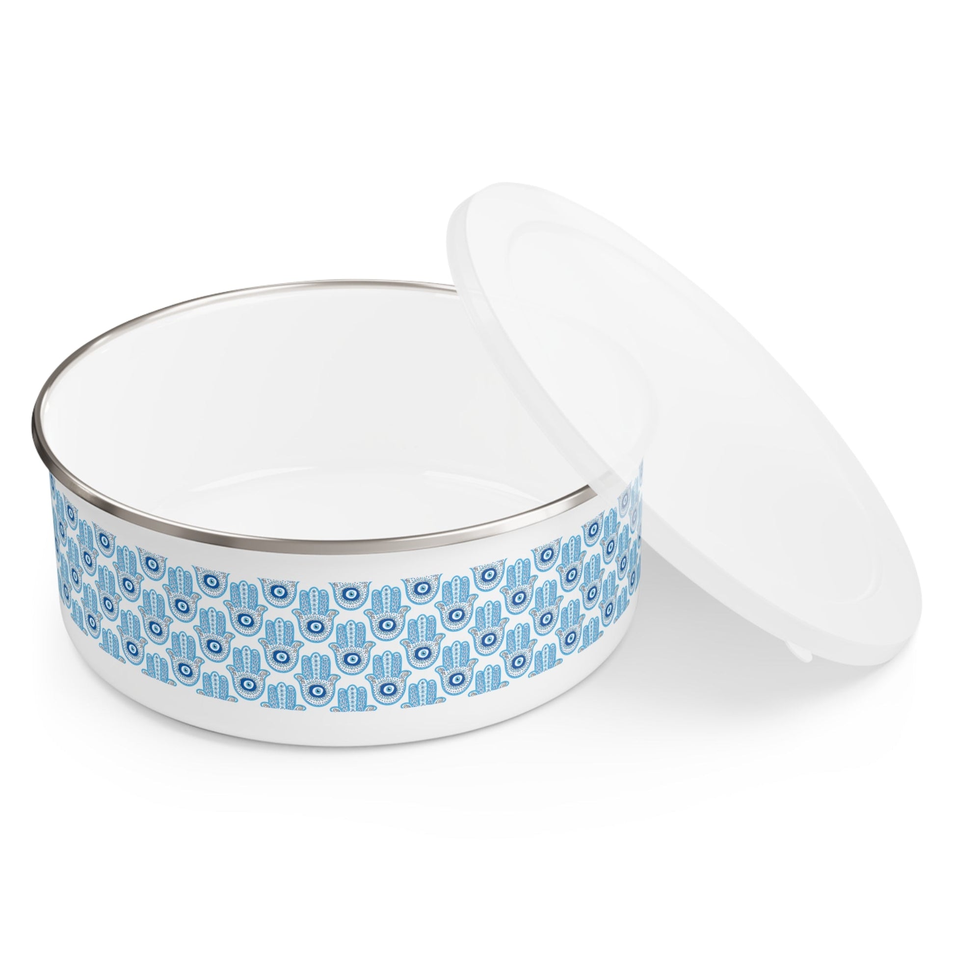 Hamsa - Enamel Bowl w/ Lid