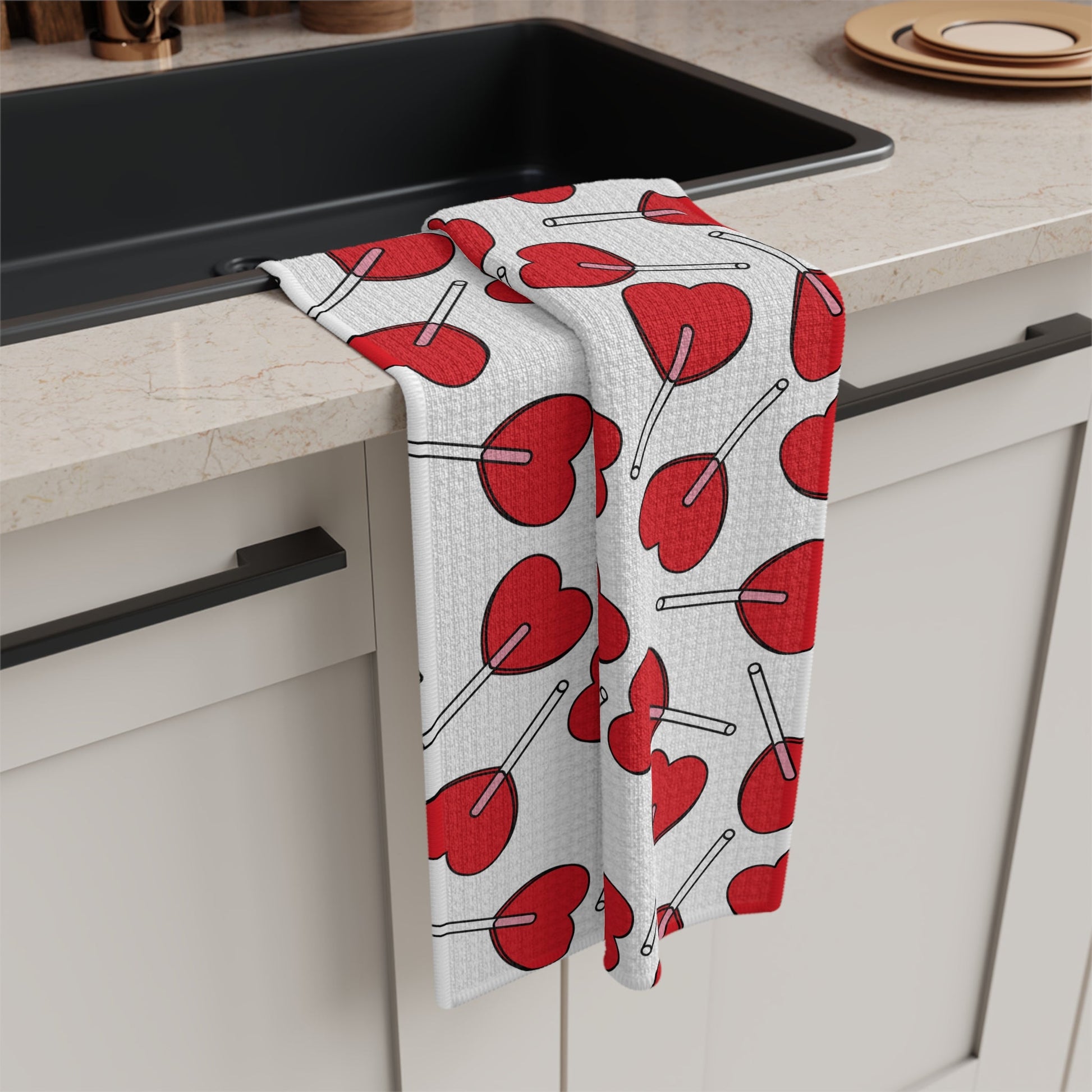 Heart Lollipop - 16’’ × 25’’ - Tea Towel