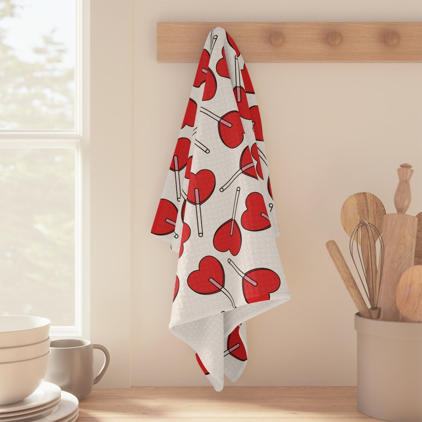 Heart Lollipop - 16’’ × 25’’ - Tea Towel