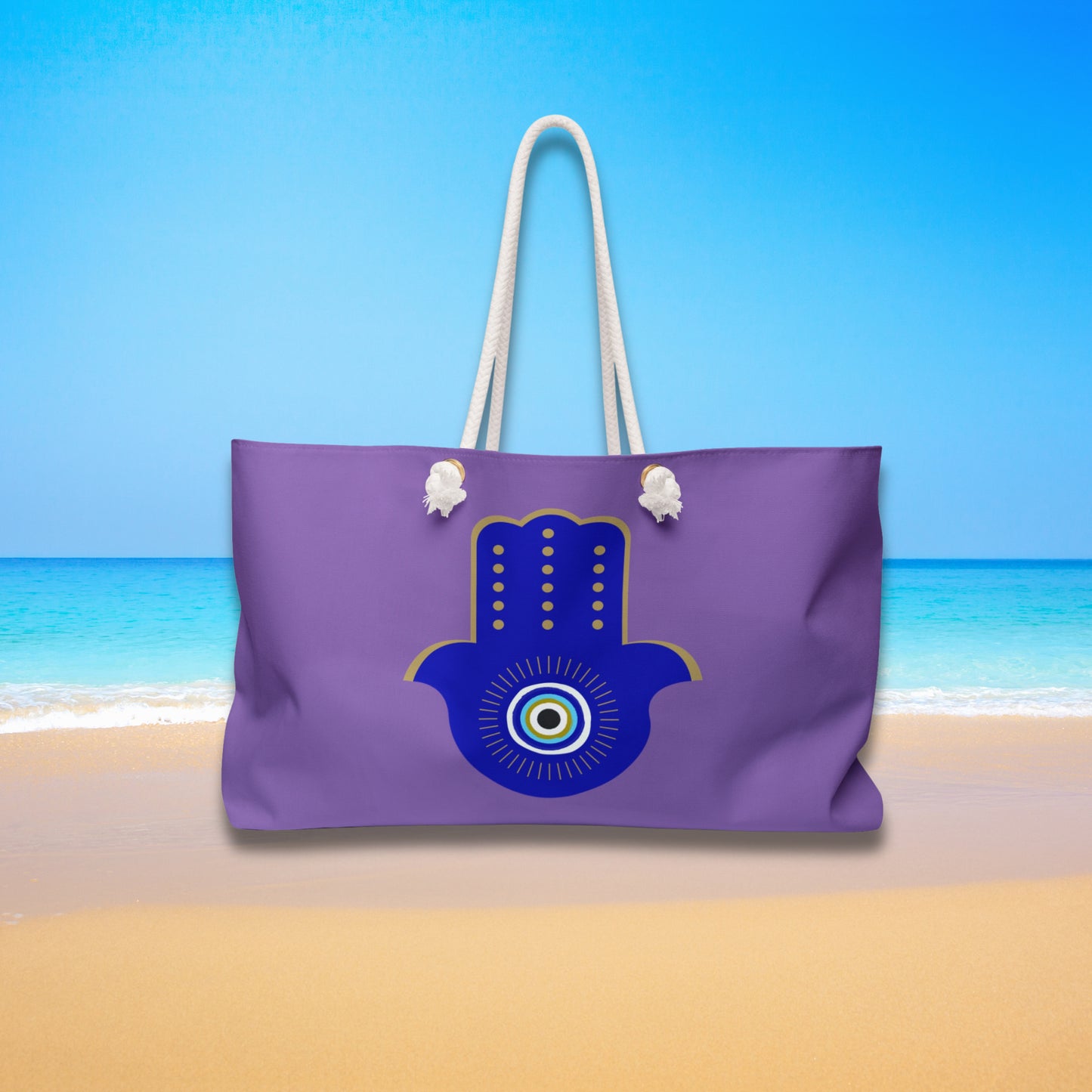 Speak to the Hamsa - 24’’ × 13’’ - Beach Bag