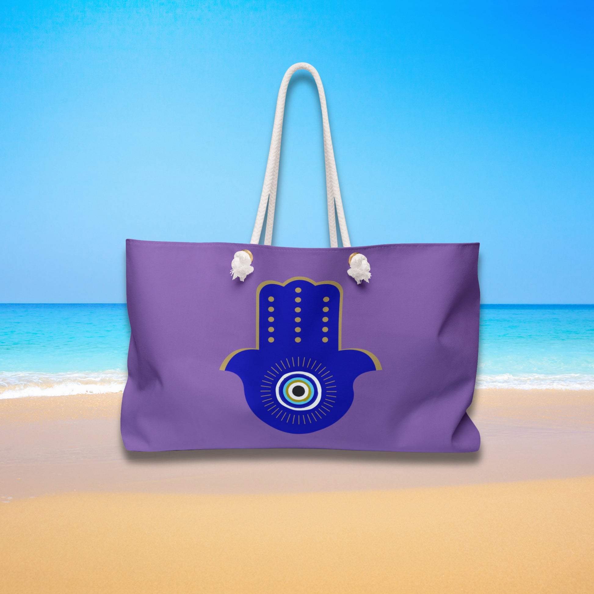 Speak to the Hamsa - 24’’ × 13’’ - Beach Bag